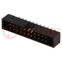 Socket; IDC; male; PIN: 22; straight; THT; gold-plated; 2mm; black