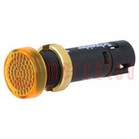Ellenőrző lámpa: LED; lapos; sárga; 24VDC; Ø12mm; IP40; műanyag