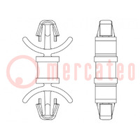 PCB distance; polyamide 66; L: 11.1mm; latch/latch; natural