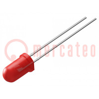 LED; 5mm; rosso; 14400÷18000mcd; 30°; Frontale: convesso; 1,8÷2,6V