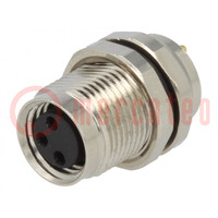 Connector: M8; female; PIN: 3; straight; for panel mounting; socket