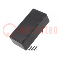 Enclosure: for power supplies; X: 120mm; Y: 56mm; Z: 42mm; ABS; black