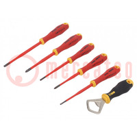 Kit: screwdrivers; insulated,slim; 1kVAC; Phillips,slot; 5pcs.