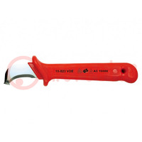 Knife; for electricians; semicircular,hook shaped; for cables