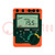 Meter: insulation resistance; LCD; (6000); VAC: 500mV÷600V