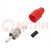 Plug; RCA; male; straight; soldering; red; brass; Enclos.mat: acetal