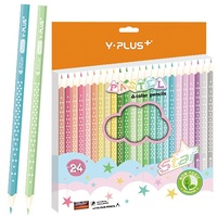 Színes ceruza Y-Plus+ STAR PASTEL 24 db-os klt. hegyezővel