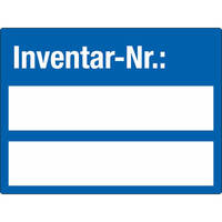 SafetyMarking Inventaretiketten Inventar-Nr. 4 x 3 cm, 12 Stk, VOID-Folie Version: 02 - blau