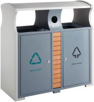 Abfallbehälter für Abfalltrennung draußen VB 650446 - Grau