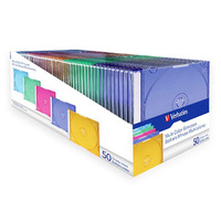 Slim Jewel Case 1 szt. CD, DVD, Blu-ray, plastikowy, kolorowy, Verbatim, po 50 ks