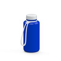 Artikelbild Drink bottle "Refresh" clear-transparent incl. strap, 0.7 l, blue/white
