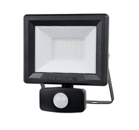 LUCECO PROYECTOR LED ECO SLIMLINE CON SENSOR DE MOVIMIENTO PIR, 19 X 19 X 15 CM, IP65, 20 W, COLOR NEGRO