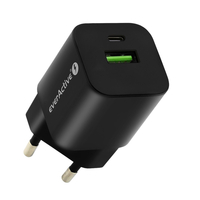 EVERACTIVE GAN SC-390QB CHARGEUR AVEC PORT USB QC3.0 ET USB-C PD PPS, CHARGE RAPIDE, PUISSANCE TOTALE 30 W, SOLIDE, BOÎTIER MONO