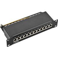 LogiLink 10" Cat.6A Patchpanel, 12-port STP, schwarz