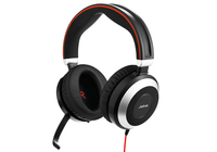Jabra Evolve 80 Stereo Auriculares Alámbrico Diadema Oficina/Centro de llamadas Bluetooth Negro, Rojo, Plata