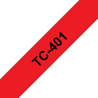 Brother TC-401 labelprinter-tape Zwart op rood