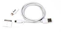 LMP 12637 USB kábel 1 M USB 2.0 USB A Micro-USB B/Lightning Fehér