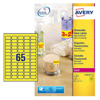 Avery White Mini Label - Laser - L7651 Żółty