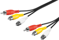Goobay 50381 composite video cable 2 m 3 x RCA Red, White, Yellow