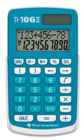 Texas Instruments TI-106 II calculatrice Poche Calculatrice à écran Bleu
