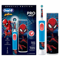 Oral-B Vitality Pro Kids Spiderman Kind Rotierende-vibrierende Zahnbürste Blau, Rot