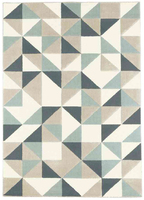 PaperFlow CANVAS Drinnen Teppich Rechteck Polypropylen (PP) Grau, Beige, Blau, Weiß