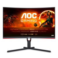AOC CQ32G3SU/BK számítógép monitor 80 cm (31.5") 2560 x 1440 pixelek Quad HD LED Fekete, Vörös