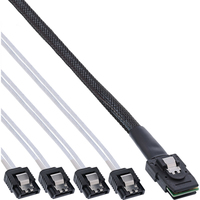 InLine SAS Cable Mini SAS SFF8087 to 4x SATA direct OCR 0.5m