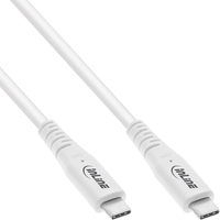 InLine USB4 Kabel, USB-C Stecker/Stecker, PD 240W, 8K60Hz, TPE, weiß, 1m