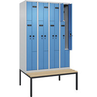 Vestiaire à portes en Z Evolo PLUS avec banc