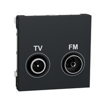 Unica - prise TV + FM - individuel - 2 mod - Anthracite - méca seul (NU345154)