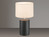 LED Tischlampe mit Keramikfuß Schwarz & Stoffschirm Leinen, 43cm groß