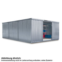 FLADAFI® Materialcontainer MC 1460 verzinkt - mit extrabreiter 2-flügeliger Tür, Holzfußboden