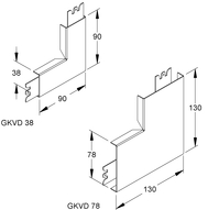 NIEDAX GKVD 78 R HOEKSTUKDEKSEL VERT HOEK R9010