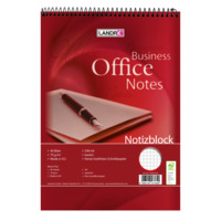 LANDRÉ Office A4 kopf - spiralgebundener Notizblock, kariert, 40 Blatt, rot