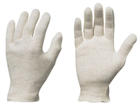 JILIN, Baumwoll-Trikot-Handschuhe, Gr. 10 atmungsaktiv, rohweiß,