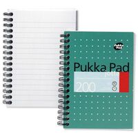 Pukka Pad Jotta A6 Wirebound Card Cover Notebook Ruled 200 Pages Metalli(Pack 3)