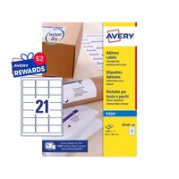 Avery Inkjet Address Label 63.5x38.1mm 21 Per A4 Sheet White (Pack 2100 Labels)