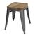 Bolero Bistro Low Stools in Gun Metal with Wooden Seat Pad - Pack of 4