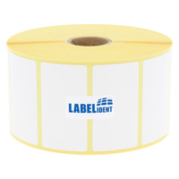 Thermodirekt-Etiketten 55 x 30 mm, 2.000 Thermoetiketten Thermo-Eco Papier auf 1 Zoll (25,4 mm) Rolle, Etikettendrucker-Etiketten permanent