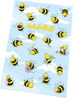 Vokabelheft "Crazy Bees", liniert, DIN A5, 40 Blatt, 80 g/m², cellophanierter Umschlag