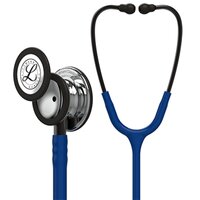 3M™ Littmann® Classic III™ Stethoskop zur Überwachung, hochglanzpoliertes Bruststück, marineblauer Schlauch, Schlauchanschluss und Ohrbügel in Rauchfarben, 69 cm, 5863