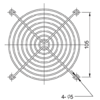 Produktfoto: Metall-Lüftergitter für Axiallüfter 120 mm 8 Ringe