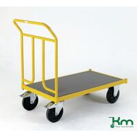 Large capacity platform trucks on solid rubber tyred wheels