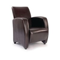 High back leather reception chair