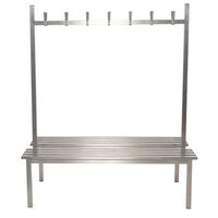 Aqua duo changing room bench - stainless steel, 1500mm wide