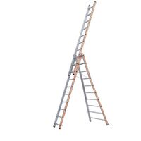 Industrial combination ladders - 3 x 10 rungs flared base