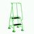 Mobile platform steps with cup feet and full handrail 2 tread in green