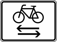 Verkehrszeichen VZ 1000-32 Radverkehr kreuzt von links und rechts, 315 x 420, Alform, RA 3