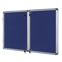 Bi-Office Display Case Enclore Fire Retardant, Blue Felt, Aluminium Frame, 183 x 123 cm (32xA4) Main image